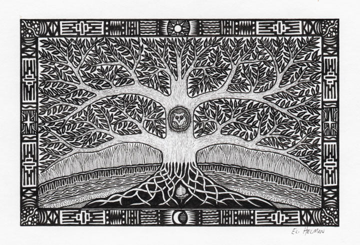 Owl in a Tree #4 (original)