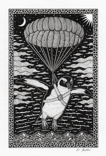 Penguin in Parachute (original)